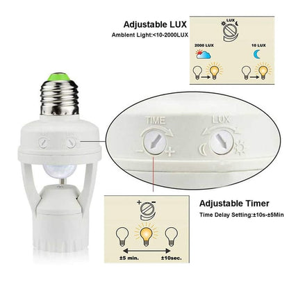Pack of 6 - Motion Sensor Light Socket