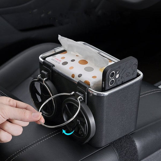 Pack Of 02 -  Car Armrest Storage Box