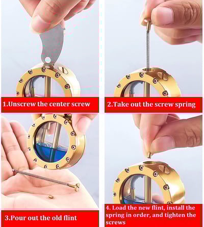 Pack Of 03 -  Vintage Trench Lighter Transparent Kerosene Lighter Antique Steampunk Lighter Cool Unique Lighter for Men