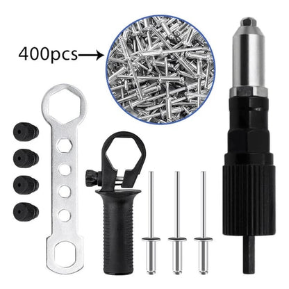 Pack Of 02 - Professional Rivet Gun Adapter Set With 4 Nozzle Screws