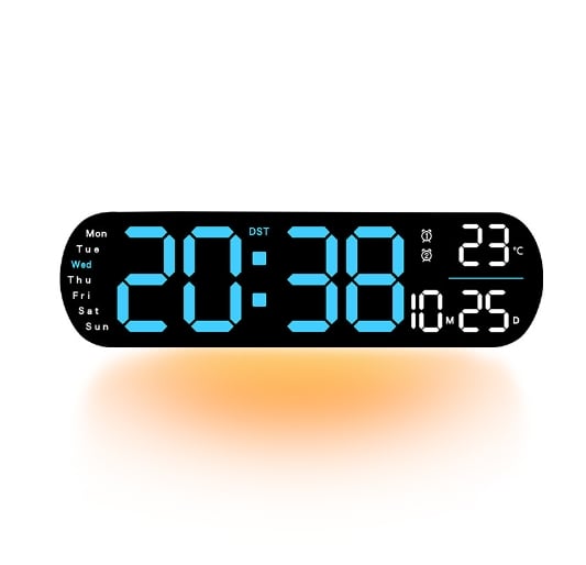 Pack of 2 - Fullscreen Digital Wall Clock Large Display