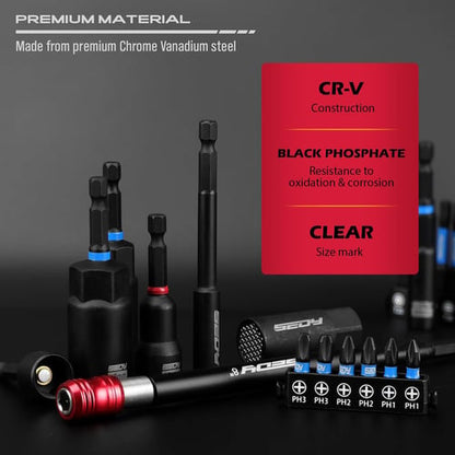 Pack Of 02 - 80-Piece Magnetic Impact Nut Driver Set Metric & SAE