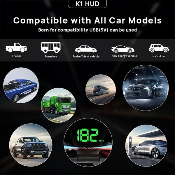 Pack Of 02 - Head-Up Display Car GPS Digital Speedometer