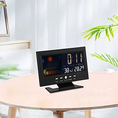 Digital LED Temperature Humidity Monitor Weather Forecast LED Table Alarm Clock