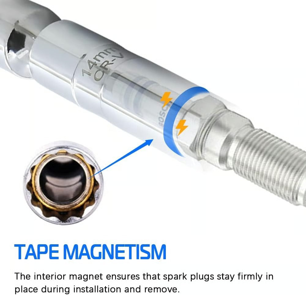 Pack Of 02 - 6PCS 3/8-Inch Drive Magnetic Swivel Spark Plug Socket Set