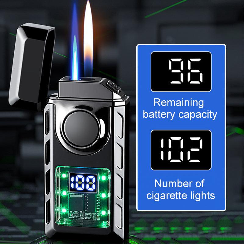 Pack Of 02 -  Multi-Functional Dual Flame Lighter with Colored Lights
