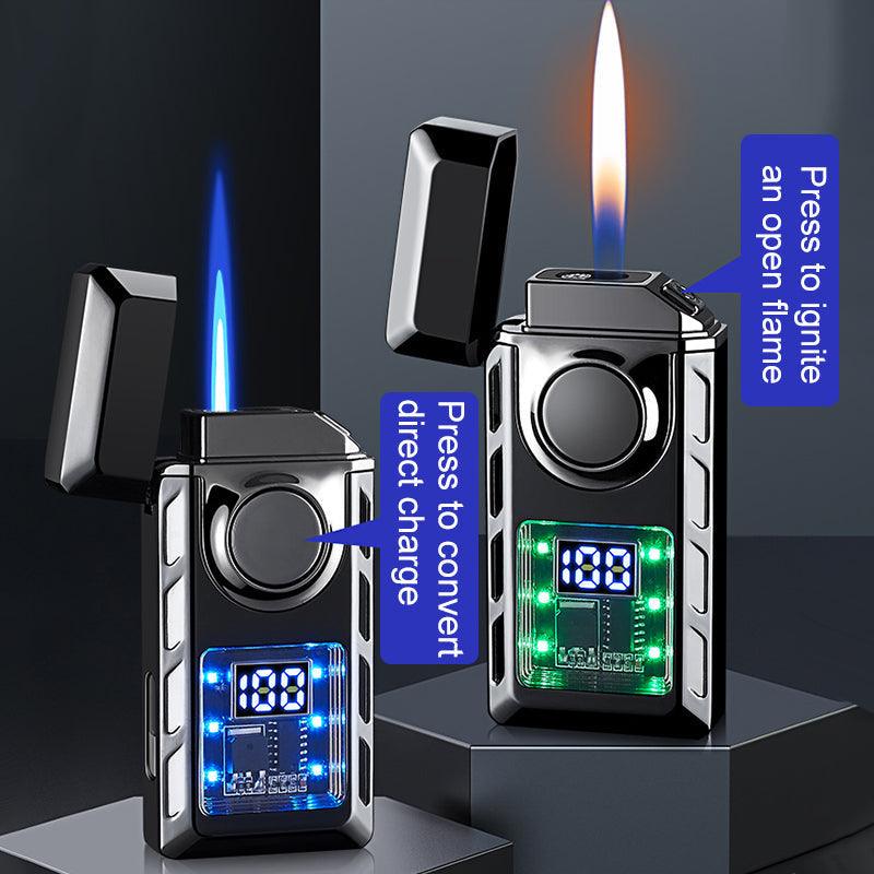 Pack Of 02 -  Multi-Functional Dual Flame Lighter with Colored Lights
