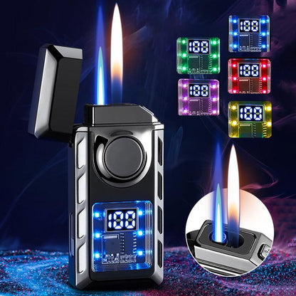 Pack Of 02 -  Multi-Functional Dual Flame Lighter with Colored Lights