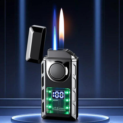 Pack Of 02 -  Multi-Functional Dual Flame Lighter with Colored Lights