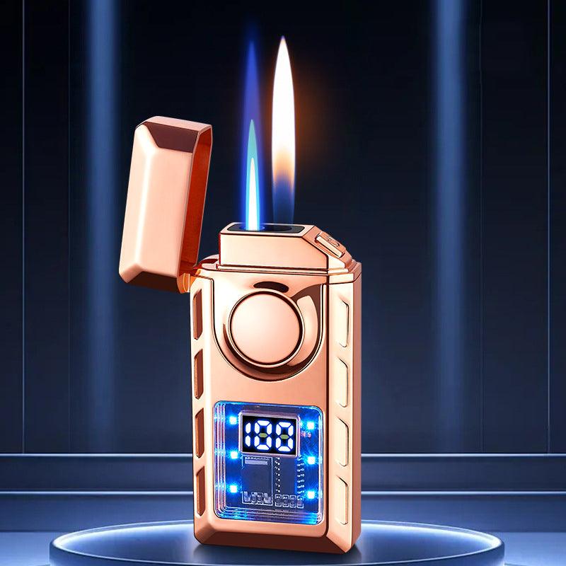 Pack Of 02 -  Multi-Functional Dual Flame Lighter with Colored Lights