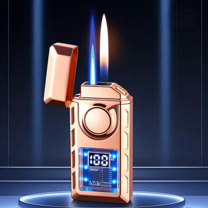 Pack Of 02 -  Multi-Functional Dual Flame Lighter with Colored Lights
